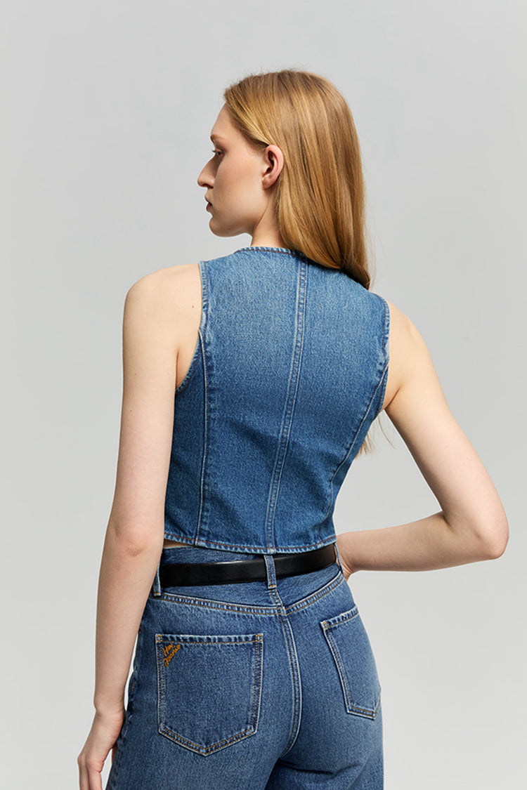 Hey Joanie Blue Horizon Denim Vest view 9 (bottom)