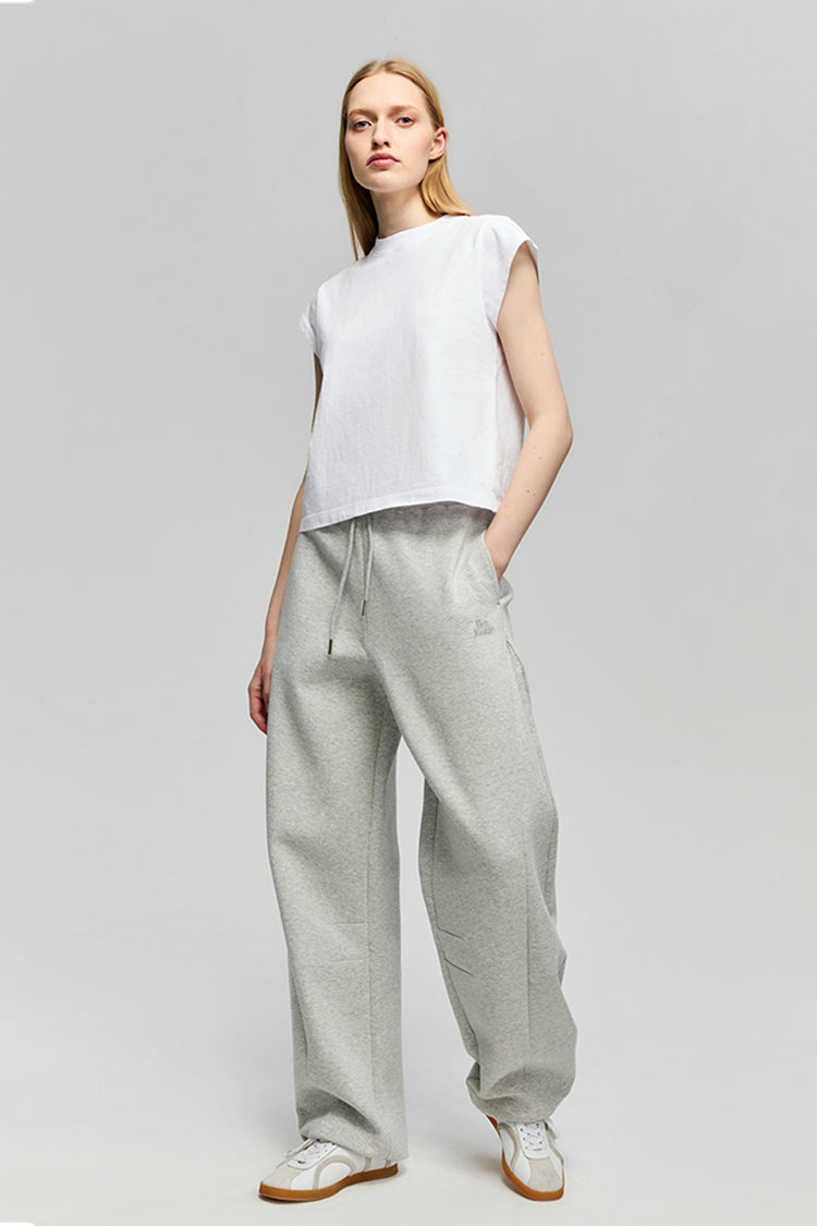 Hey Joanie Cloud Flow Sweatpants in Light Heather Grey view 3 (bottom)