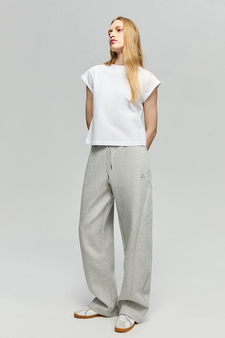 Hey Joanie Cloud Flow Sweatpants in Light Heather Grey view 4 (bottom)