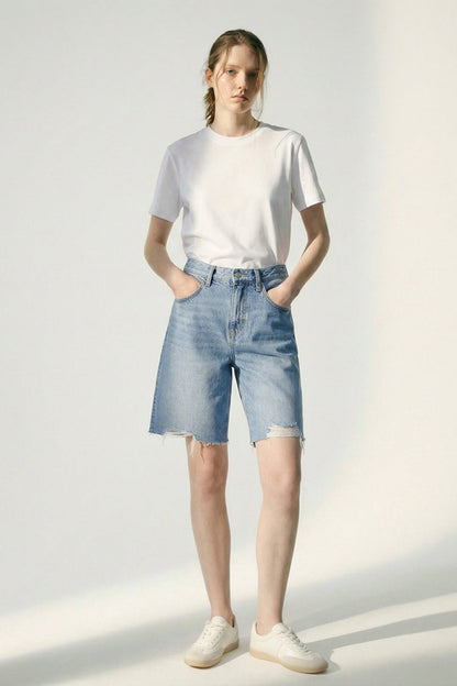 Hey Joanie Coastal Breeze 90's Bermuda Shorts in Good Vibrations view 11 (bottom)