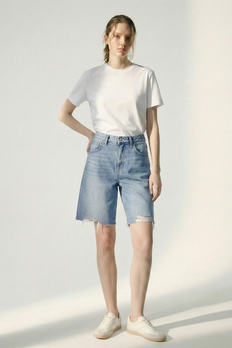 Hey Joanie Coastal Breeze 90's Bermuda Shorts in Good Vibrations view 12 (bottom)