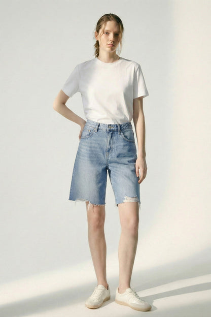 Hey Joanie Coastal Breeze 90's Bermuda Shorts in Good Vibrations view 12 (bottom)