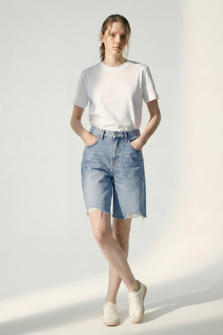 Hey Joanie Coastal Breeze 90's Bermuda Shorts in Good Vibrations view 13 (bottom)