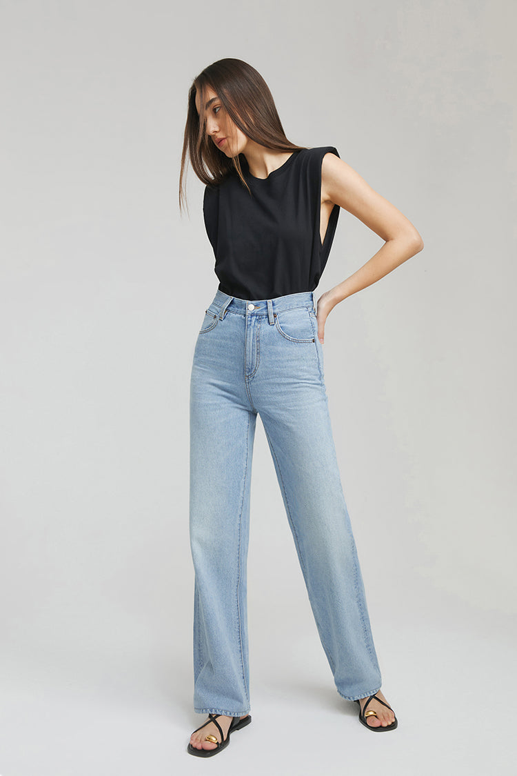 Hey Joanie Coney Island Whitefish High Rise Wide Jeans in Bye Bye Love view 3 - High-Waisted - Hey Joanie Jeans Review