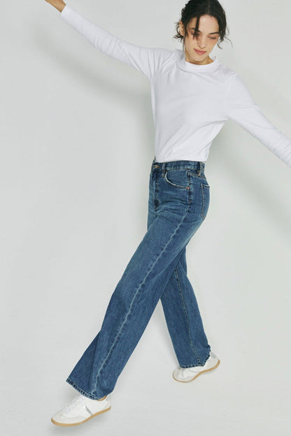 Hey Joanie Coney Island Whitefish High Rise Wide Jeans in Walk This Wall view 3 - High-Waisted - Hey Joanie Jeans Review