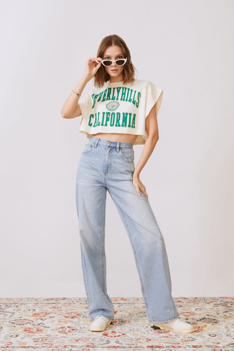 Hey Joanie Coney Island Whitefish High Rise Wide Jeans in Walking Slow view 32 - High-Waisted - Hey Joanie Jeans Review