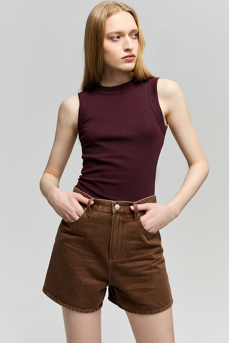 Hey Joanie Easy Buckle Shorts in Brown Sugar Again view 4 (bottom)