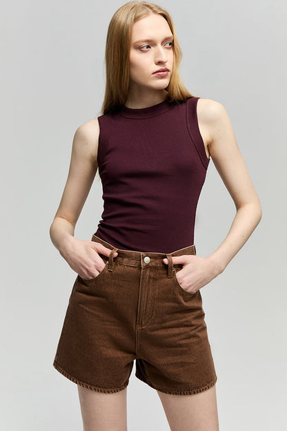 Hey Joanie Easy Buckle Shorts in Brown Sugar Again view 4 (bottom)