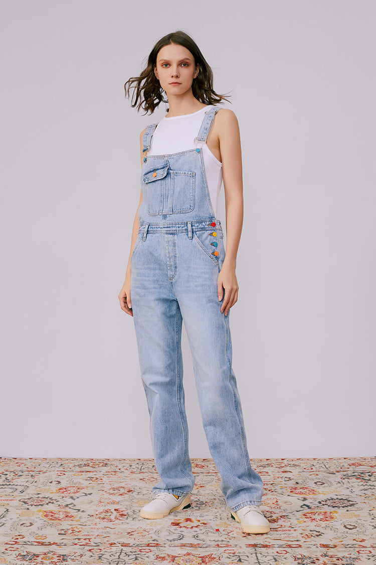 Hey Joanie Just for Fun Overalls in Light Blue view 3 (one-piece)