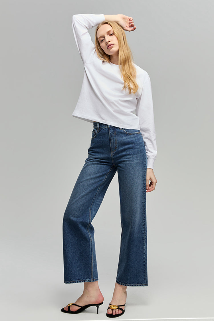 Hey Joanie Lazy Crew Long Sleeve in Cloud White view 3 (piece)