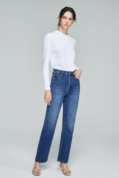 Hey Joanie Manhattan High Rise Straight Ankle Jeans in Light My Fire view 13 - High-Waisted - Hey Joanie Jeans Review