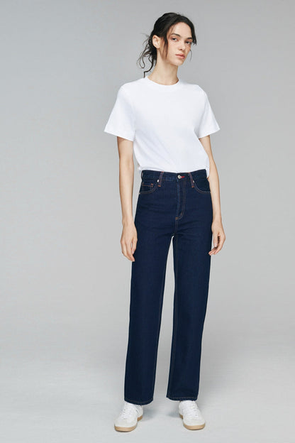 Hey Joanie Manhattan High Rise Straight Ankle Jeans in Light My Fire view 4 - High-Waisted - Hey Joanie Jeans Review
