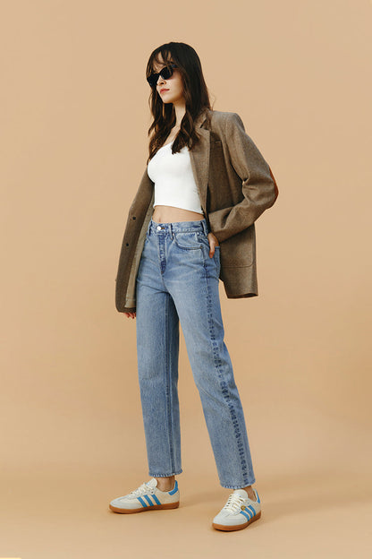 Hey Joanie Manhattan High Rise Straight Ankle Jeans in Runaway view 4 - High-Waisted - Hey Joanie Jeans Review (bottom)