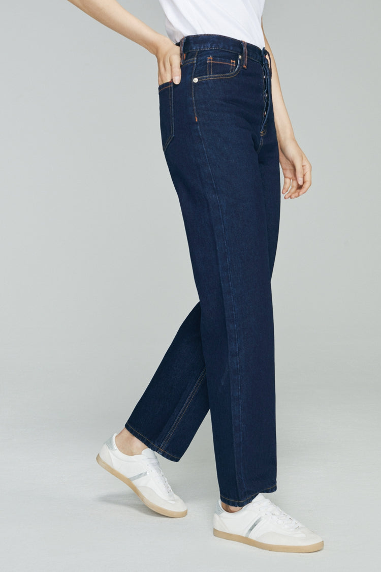 Hey Joanie Manhattan High Rise Straight Ankle Jeans in Light My Fire view 6 - High-Waisted - Hey Joanie Jeans Review