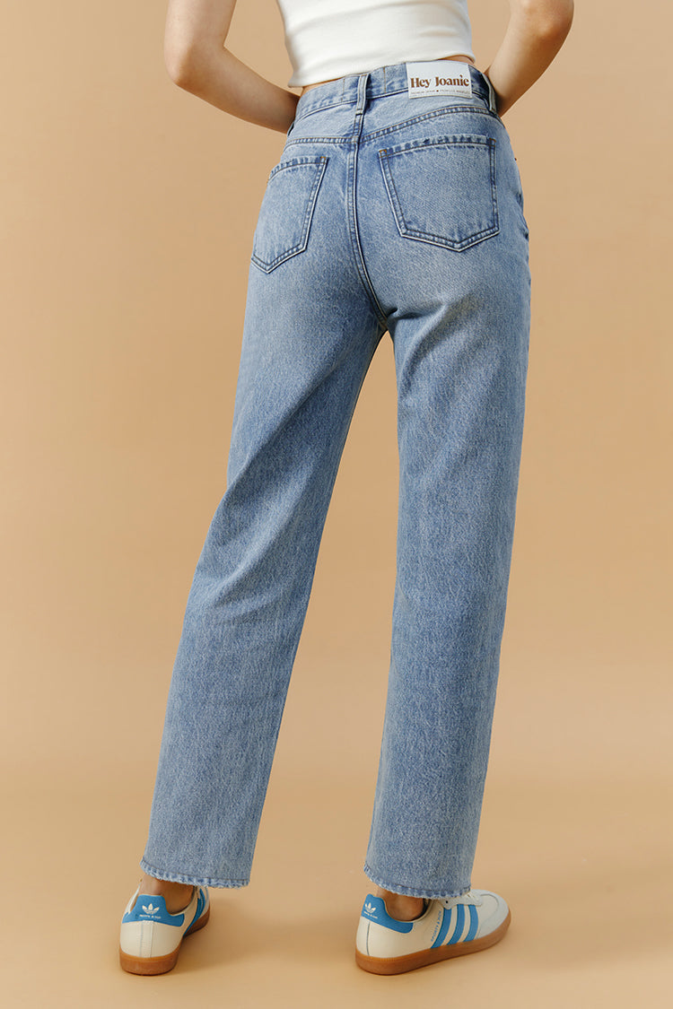 Hey Joanie Manhattan High Rise Straight Ankle Jeans in Runaway view 7 - High-Waisted - Hey Joanie Jeans Review (bottom)