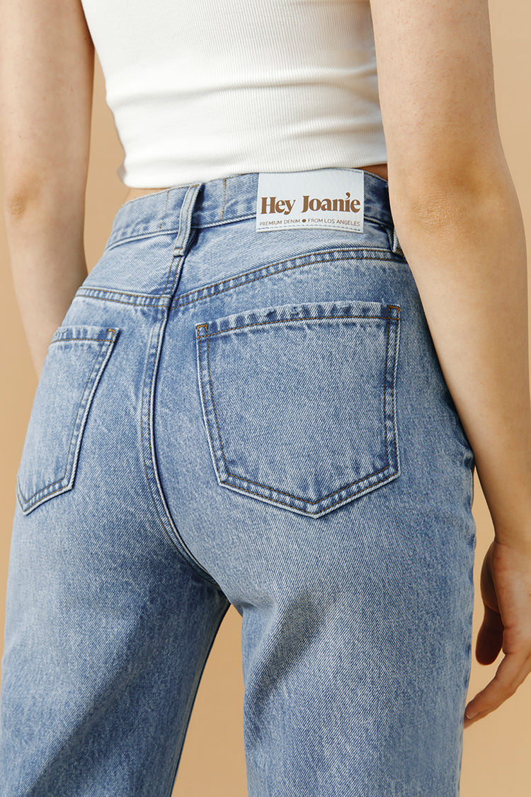Hey Joanie Manhattan High Rise Straight Ankle Jeans in Runaway view 9 - High-Waisted - Hey Joanie Jeans Review (bottom)