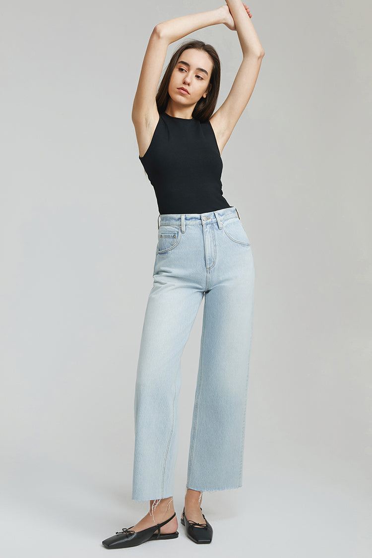 Hey Joanie Moon Curve Raw Hem Crop Jeans in Earth Angel view 2 - Hey Joanie Jeans Review (bottom)