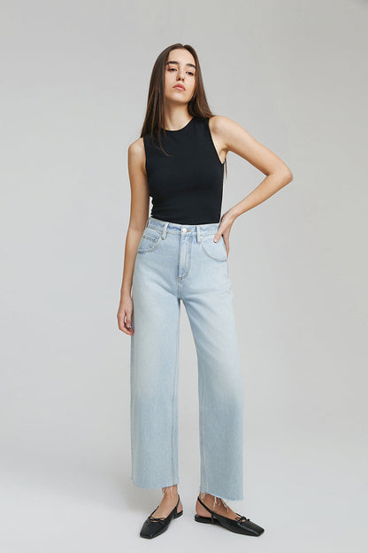 Hey Joanie Moon Curve Raw Hem Crop Jeans in Earth Angel view 3 - Hey Joanie Jeans Review (bottom)