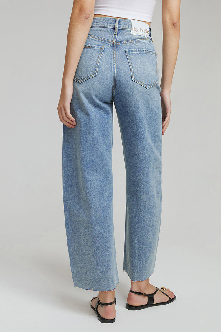 Hey Joanie Moon Curve Raw Hem Crop Jeans in The Boys of Summer view 7 - Hj129 Jeans (bottom)