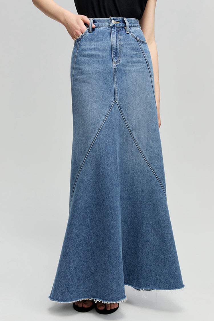 Hey Joanie Ocean Wave Denim Skirt in Express Yourself view 5 (bottom)