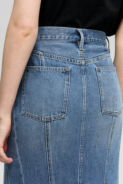 Hey Joanie Ocean Wave Denim Skirt in Express Yourself view 9 (bottom)