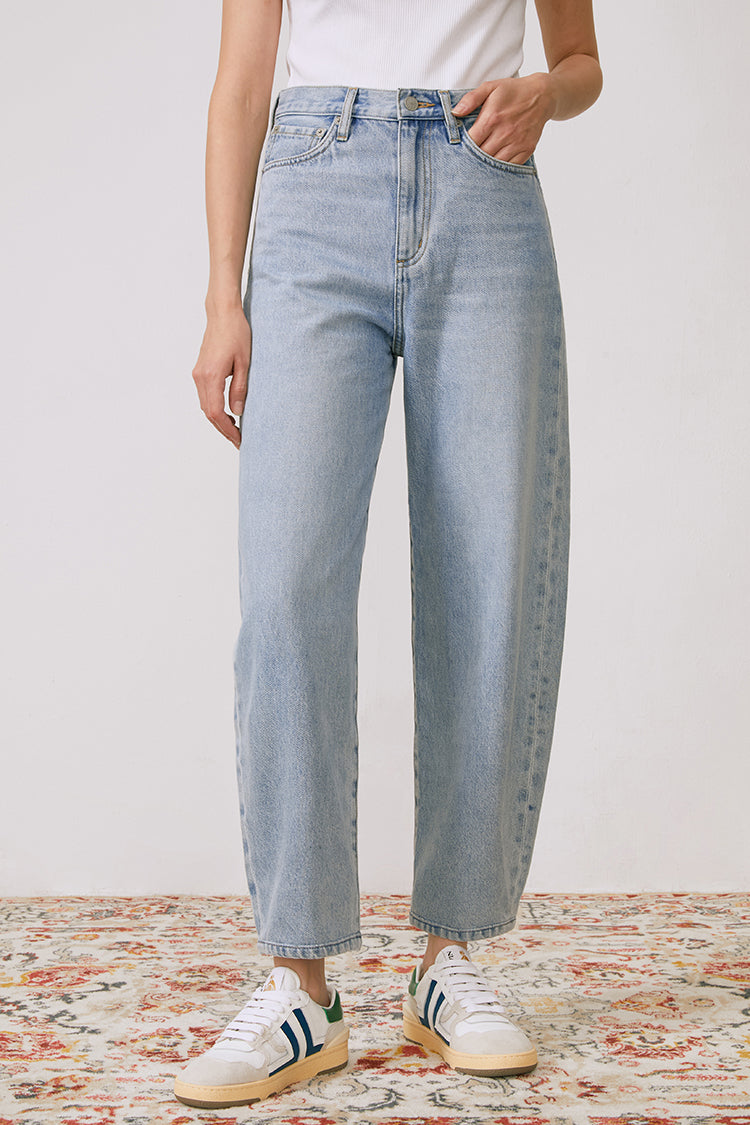 Hey Joanie Queens of Noise High Rise Barrel Jeans in Light Blue view 5 - High-Waisted - Sale Jeans (bottom)