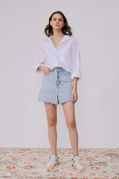 Hey Joanie Rainbow Pleat Skort in Like A Rock (piece)