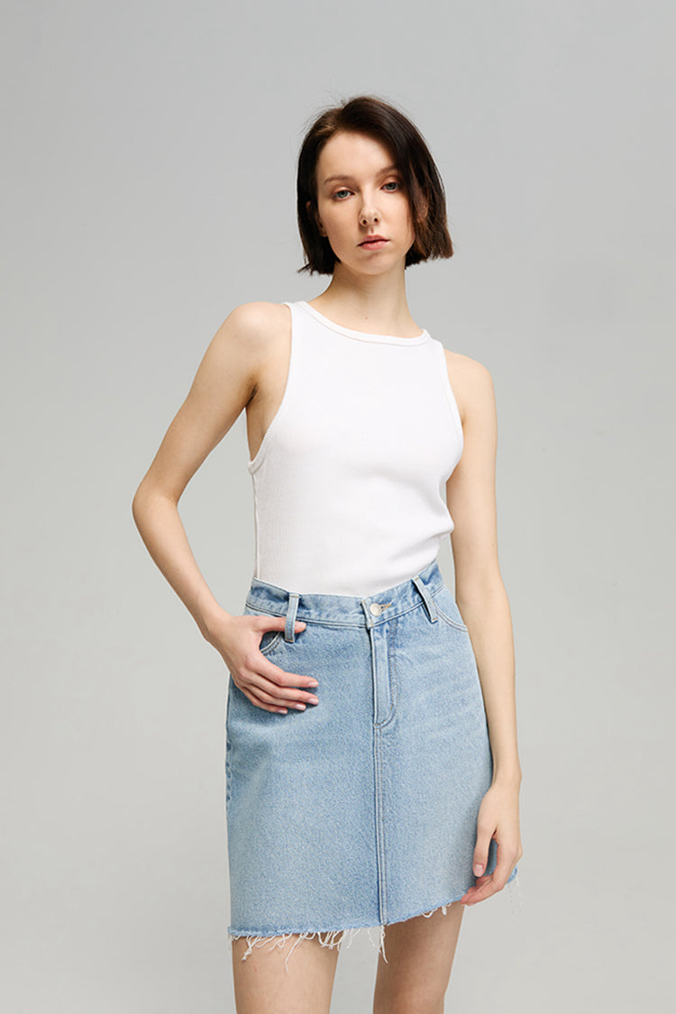 Hey Joanie V-waist Mini Skirt in Waterfalls view 3