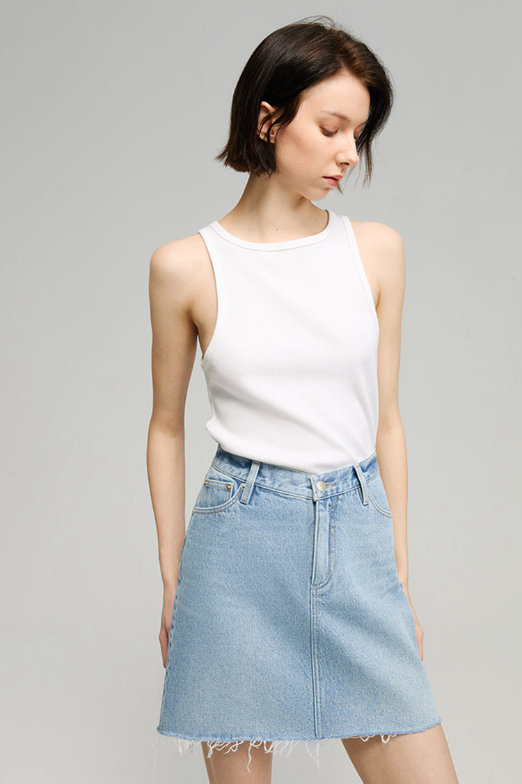 Hey Joanie V-waist Mini Skirt in Waterfalls view 4