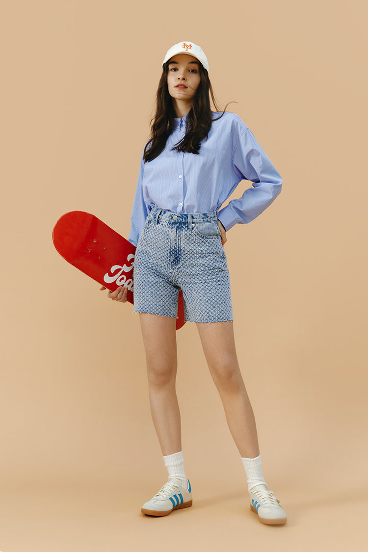 Hey Joanie Venice Tweed High Rise Shorts in More Than a Feeling - High-Waisted (bottom)