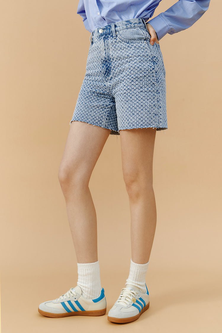 Hey Joanie Venice Tweed High Rise Shorts in More Than a Feeling view 6 - High-Waisted (bottom)