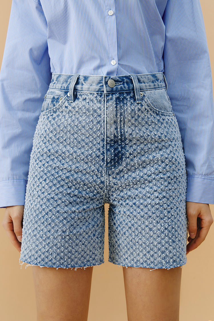 Hey Joanie Venice Tweed High Rise Shorts view 8 - High-Waisted (bottom)