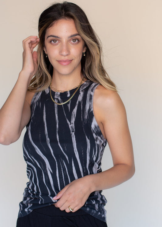 High Neck Rib Tank in XS - High Rib Tank Top
