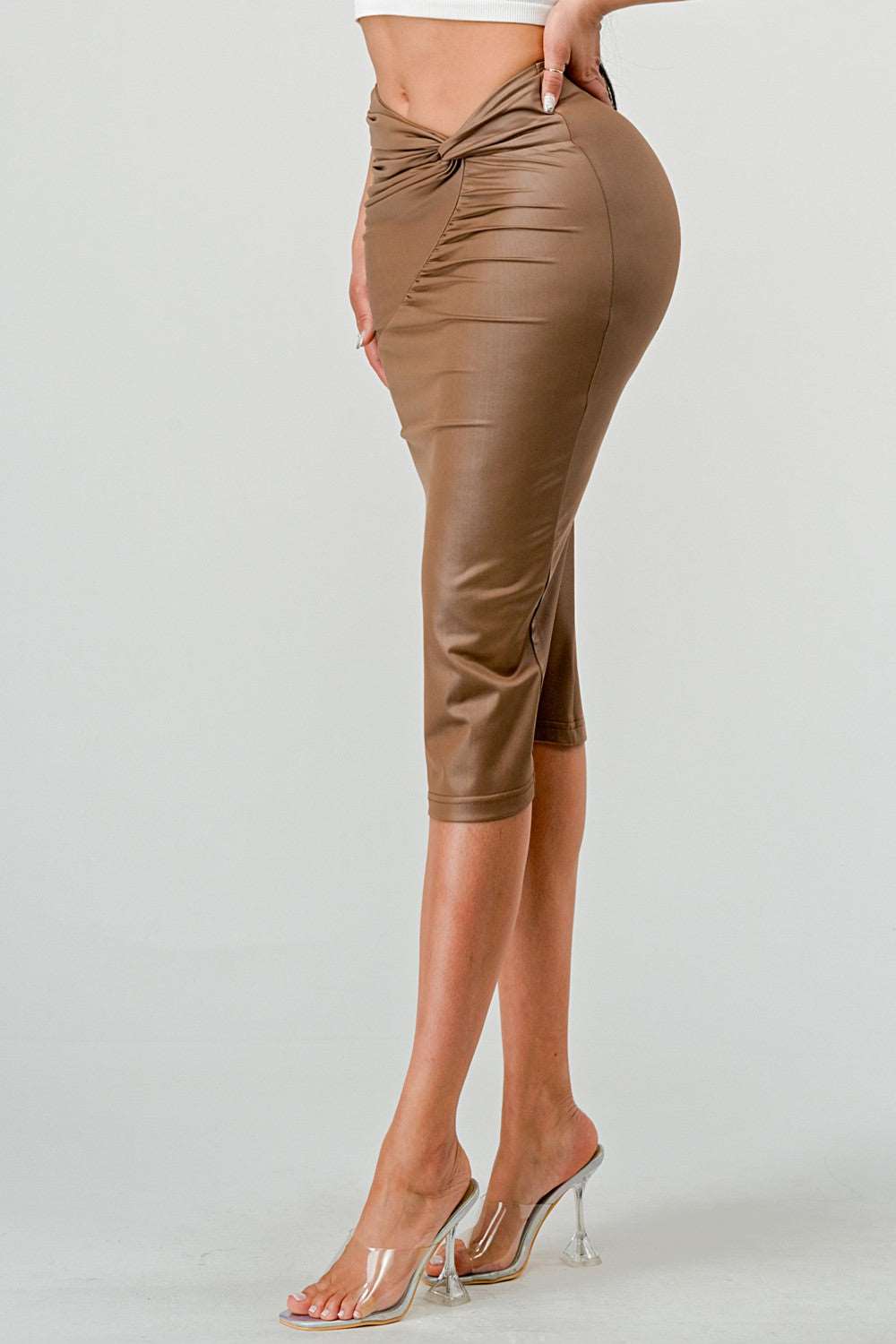 High-quality Fabric Soft Pu Midi Skirt - MeeeShop Women's Fashion