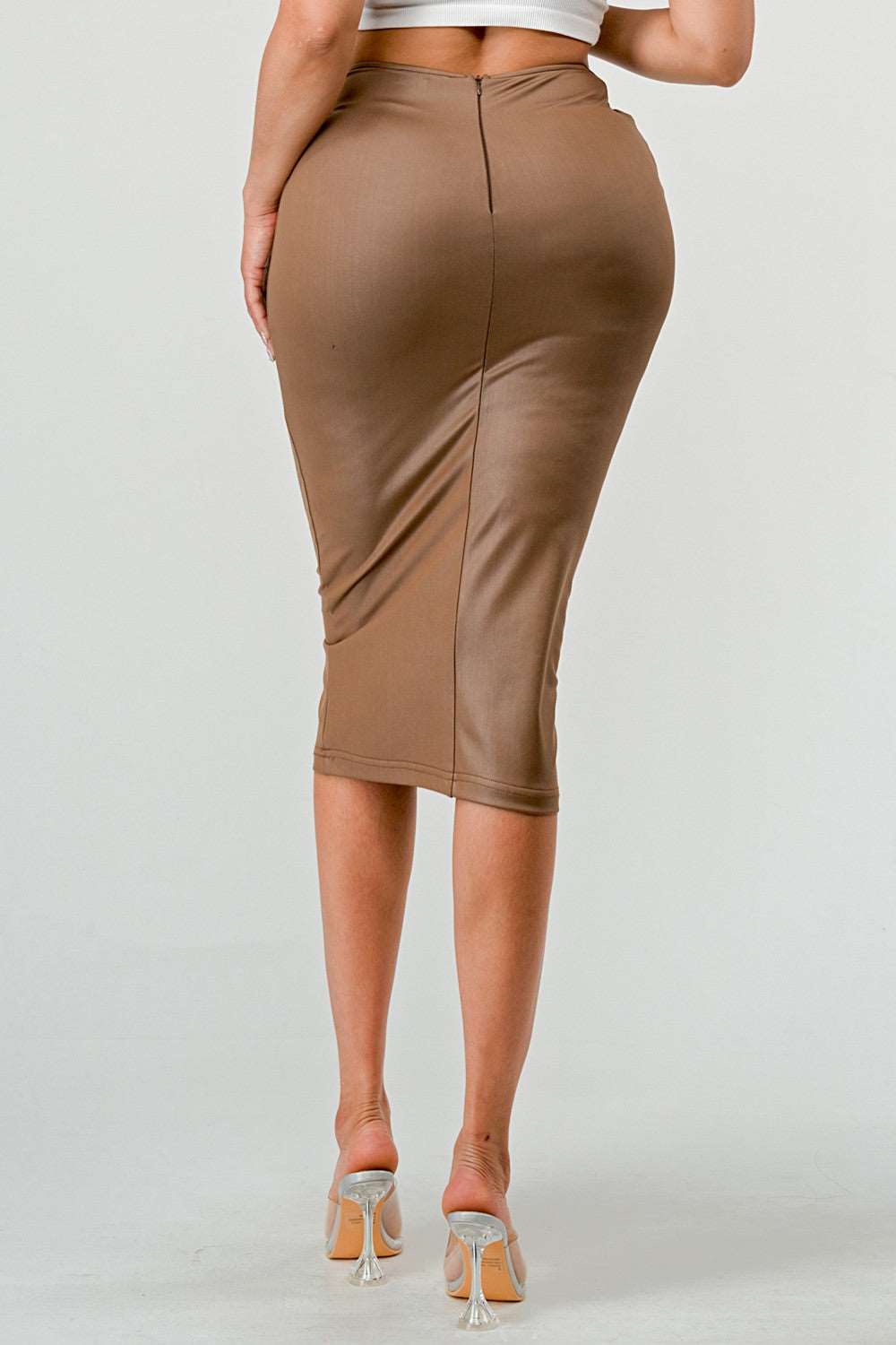 High-quality Fabric Soft Pu Midi Skirt - MeeeShop Women's Fashion
