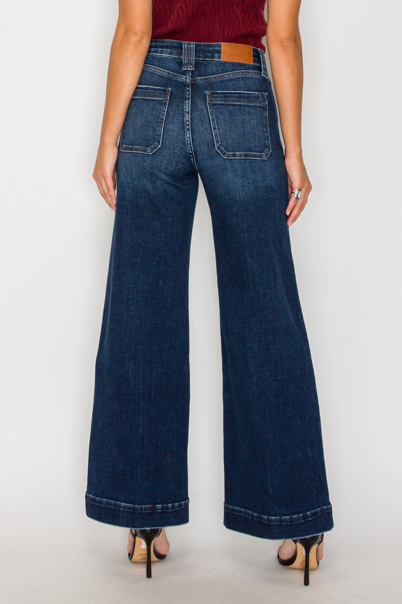 High Rise A-wide Leg Fit Jeans in 5 (26) view 3 - High-Waisted - High Rise Jeans Women (bottom)