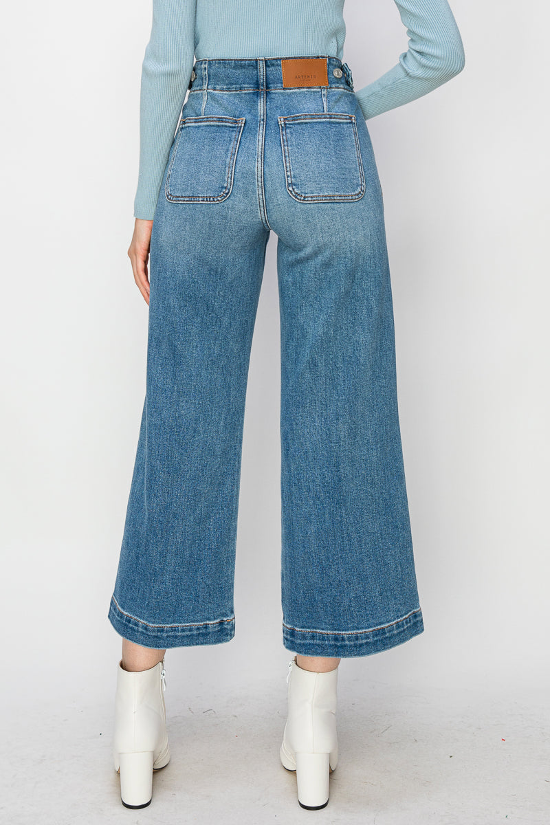 High Rise Crop Wide Jeans in 13 (30) view 7 - High-Waisted - High Rise Jeans Women (bottom)