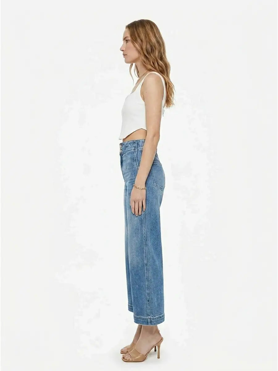 High Rise Crop Wide Jeans in 5 (26) view 3 - High-Waisted - High Rise Jeans Women (bottom)