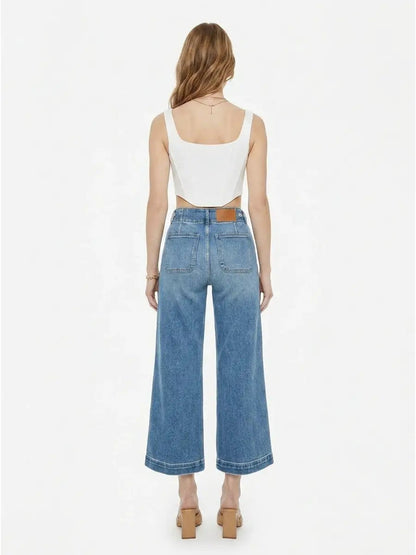 High Rise Crop Wide Jeans in 7 (27) view 4 - High-Waisted - High Rise Jeans Women (bottom)