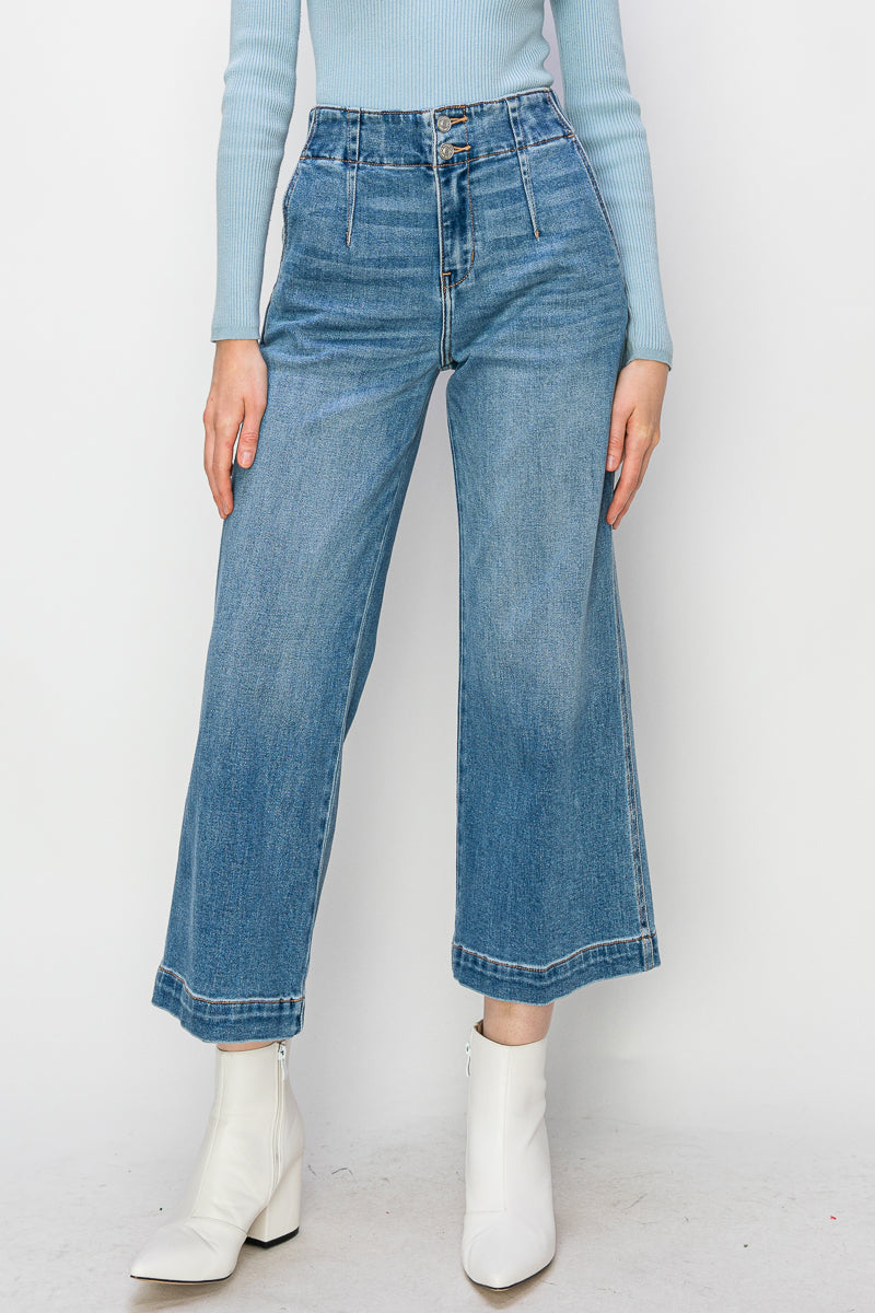 High Rise Crop Wide Jeans in 9 (28) view 5 - High-Waisted - High Rise Jeans Women (bottom)
