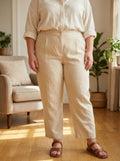 High-rise Linen-blend Straight Leg Pants XL (bottom) - high rise pants men, high rise pants women, high - shop at us.meeeshop