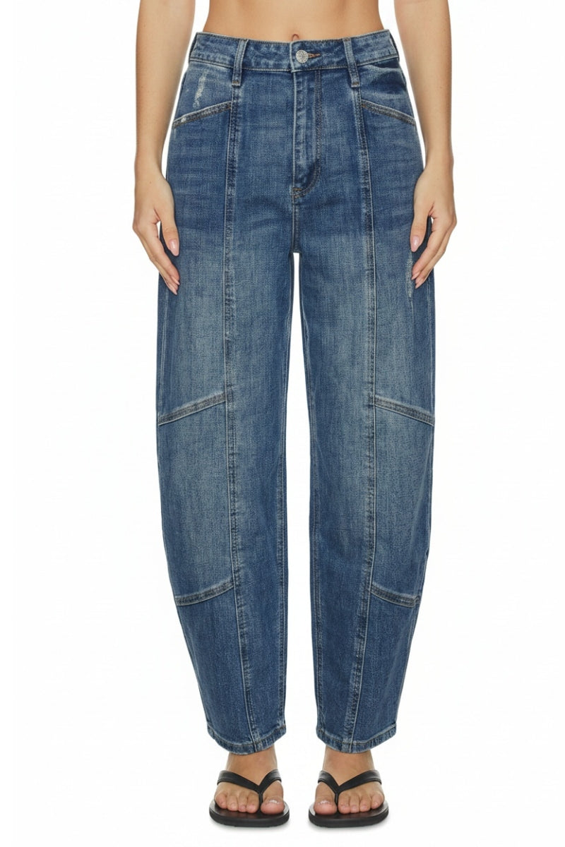 High Rise Relaxed Barrel Jeans in MEDIUM WASH view 5 - High-Waisted - High Rise Jeans Women (bottom)