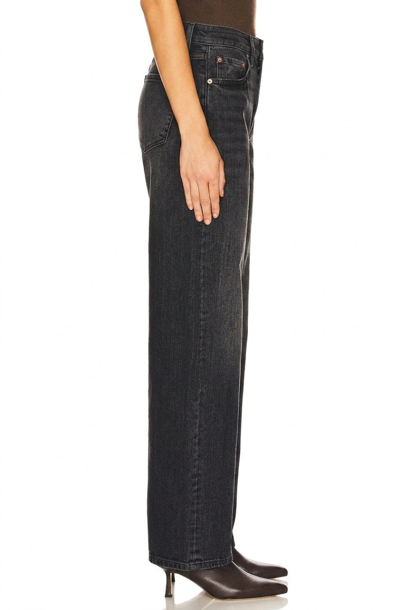 High Rise Relaxed Black Barrel Jeans in Black view 3 - High-Waisted - High Rise Jeans Women (bottom)