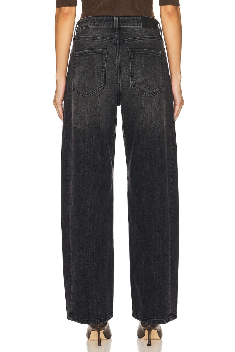 High Rise Relaxed Black Barrel Jeans in Black view 4 - High-Waisted - High Rise Jeans Women (bottom)