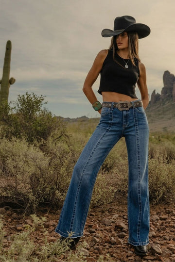 High Rise Relaxed Flare Jeans in 1 (24) - High-Waisted - High Rise Jeans Women (bottom)