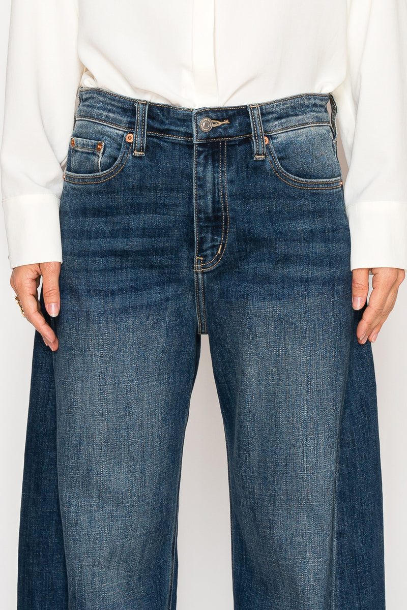 High Rise Relaxed Tapered Dark Wash Barrel Jeans in 13 (30) view 7 - High-Waisted - High Rise Jeans Women (bottom)