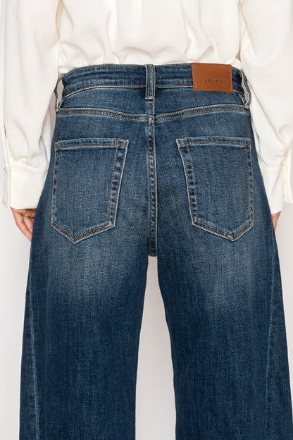 High Rise Relaxed Tapered Dark Wash Barrel Jeans view 8 - High-Waisted - High Rise Jeans Women (bottom)
