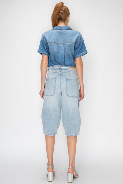 High Rise Relaxed Tapered Jorts Jeans view 10 - High-Waisted - High Rise Jorts Women (bottom)