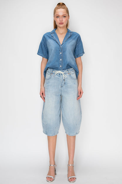High Rise Relaxed Tapered Jorts Jeans view 8 - High-Waisted - High Rise Jorts Women (bottom)
