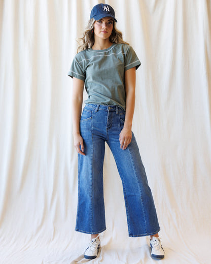High Rise Seamed Wide Leg Ankle in 26 view 2 - High-Waisted - High Rise Ankle Jeans (bottom)